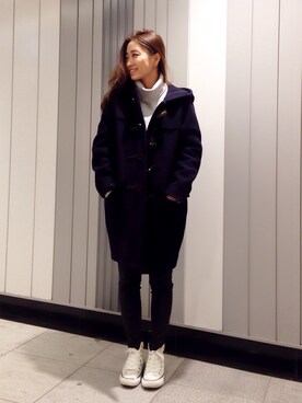 「STUDIOUS（ステュディオス）のアイテム（ダッフルコート）」を使った、Tomomi Watanabeさん（レディース・150cm）の冬コーディネート