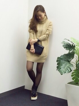 「STUDIOUS（ステュディオス）のアイテム（その他）」を使った、Tomomi Watanabeさん（レディース・150cm）の冬コーディネート