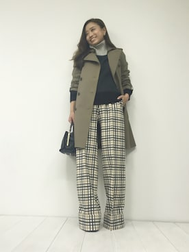 「STUDIOUS SELECT(STUDIOUS SELECT)」｜「アイテム（トレンチコート）」を使った、Tomomi Watanabeさん（レディース・150cm）の秋コーディネート
