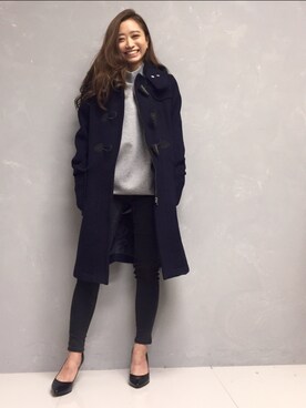「STUDIOUS（ステュディオス）のアイテム（ダッフルコート）」を使った、Tomomi Watanabeさん（レディース・150cm）の秋コーディネート