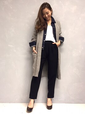 「STUDIOUS（ステュディオス）のアイテム（デニムジャケット）」を使った、Tomomi Watanabeさん（レディース・150cm）の秋コーディネート