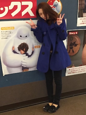 「アイテム（ステンカラーコート）」を使った、リナさん（レディース・162cm・10代）の春コーディネート