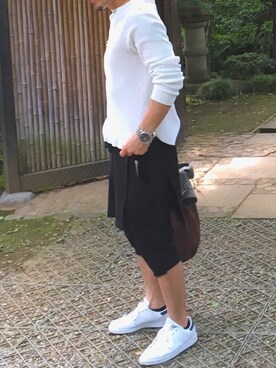 「adidas（アディダス）のアイテム（スニーカー、ホワイト系）」を使った、たーくんさん（メンズ）の春コーディネート