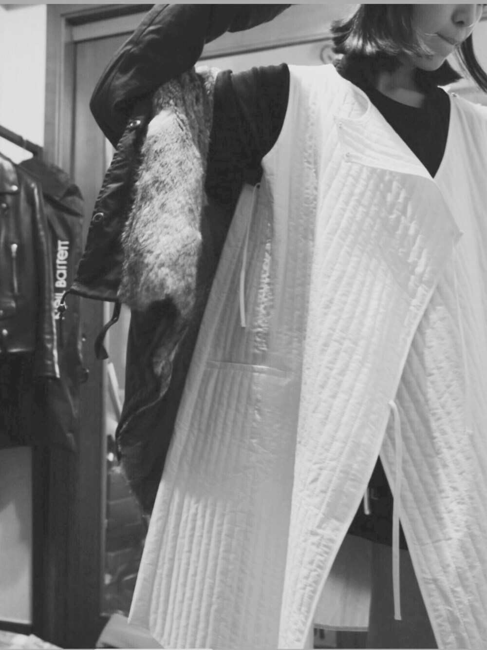 「STYLE、stylist」｜「MMFのアイテム（ブルゾン、ブラック系）」を使った、weiさん（レディース・168cm）の冬コーディネートの1枚目の写真