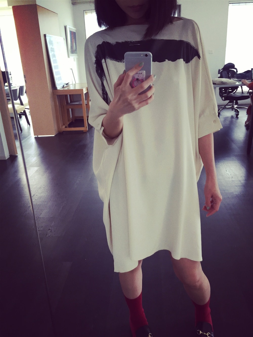 「夏、MM6、UNIQLO、GUCCI」｜「MM6 Maison Martin Margielaのアイテム（ワンピース、ホワイト系）」を使った、weiさん（レディース・168cm）の夏コーディネートの1枚目の写真