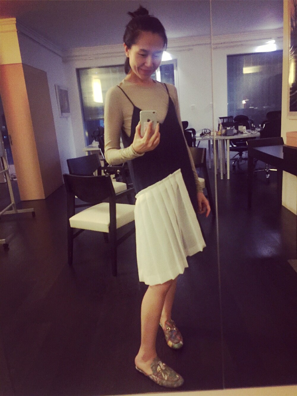 「秋コーデ、休日スタイル」｜「JACQUEMUSのアイテム（ワンピース、ブルー系）」を使った、weiさん（レディース・168cm）の秋コーディネートの1枚目の写真