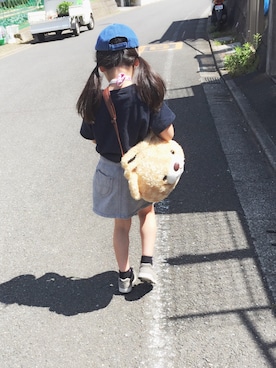 「Lee（リー）のアイテム（スカート）」を使った、iee♡さん（キッズ・110cm）の春コーディネート