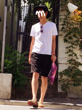 「H&M（エイチ・アンド・エム）のアイテム（リング）」を使った、MASAOさん（メンズ・172cm）の夏コーディネート