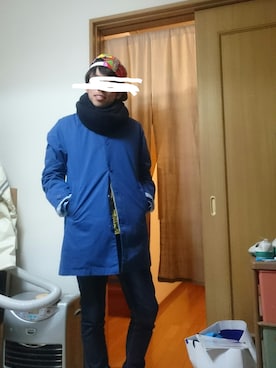 「柄物」｜「アイテム（トレンチコート）」を使った、K-GO.Uさん（メンズ・167cm）の冬コーディネート