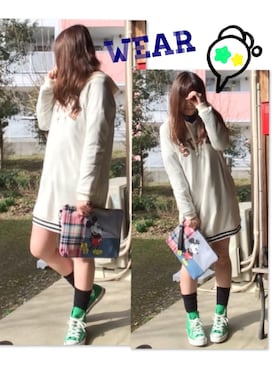 「アイテム（クラッチバッグ、グレー系）」を使った、☆kiraky☆さん（レディース・156cm）の冬コーディネート