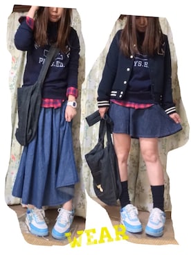 「白いスニーカー」｜「アイテム（スタジャン）」を使った、☆kiraky☆さん（レディース・156cm）の春コーディネート