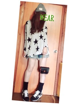 「スリット」｜「アイテム（ニットキャップ/ビーニー）」を使った、☆kiraky☆さん（レディース・156cm）の秋コーディネート