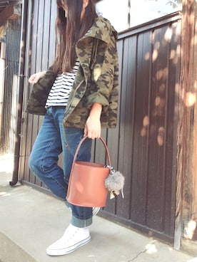 「CONVERSE（コンバース）のALL STAR HI（スニーカー）」を使った、☆kiraky☆さん（レディース・156cm）の秋コーディネート