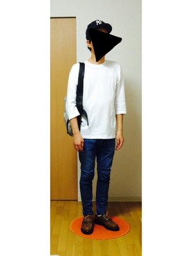 「アイテム（メッセンジャーバッグ、グレー系）」を使った、スーさん（メンズ・172cm）の夏コーディネート