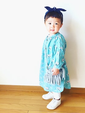 「NEEDLE WORK SOON（ニードルワークスーン）のアイテム」を使った、*𝙰𝙽𝚂_𝙼𝙴*さん（キッズ・80cm）の春コーディネート