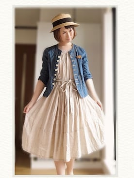 「pas de calais（パドカレ）のアイテム（ジャケット/アウター）」を使った、tomotomoさん（レディース・168cm）の夏コーディネート
