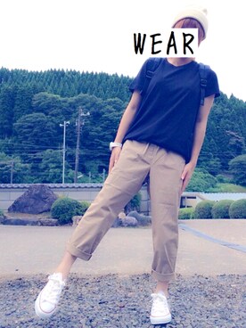 「CONVERSE（コンバース）のconverse（コンバース） ALL STAR OX（オールスターOX）（スニーカー）」を使った、eriさん（レディース・149cm）の夏コーディネート