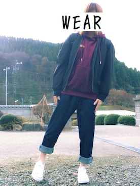 「CONVERSE（コンバース）のconverse（コンバース） ALL STAR OX（オールスターOX）（スニーカー）」を使った、eriさん（レディース・149cm）の冬コーディネート