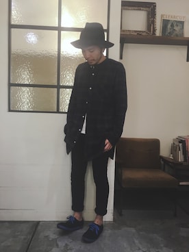 「HARE（ハレ）のアイテム（帽子）」を使った、タカヨシさん（メンズ・172cm）の秋コーディネート