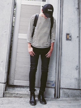 「URBAN RESEARCH（アーバンリサーチ）のアイテム（ブーツ）」を使った、dさん（メンズ・185cm）の春コーディネート