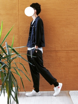 「COMME CA ISM（コムサイズム）のアイテム（ブルゾン）」を使った、dさん（メンズ・185cm）の秋コーディネート