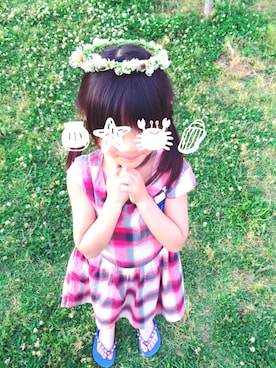 「ZARA KIDSのアイテム（ワンピース、その他）」を使った、k♡uuuさん（キッズ・130cm）の春コーディネート