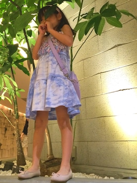 「BILLABONG（ビラボン）のアイテム（ワンピース、ブルー系）」を使った、k♡uuuさん（キッズ・130cm）の春コーディネート