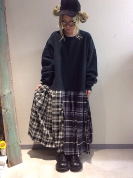 「アイテム（ワンピース/ドレス）」を使った、HANAさん（レディース・155cm）の冬コーディネート