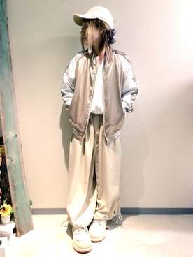 「アイテム（キャップ）」を使った、HANAさん（レディース・155cm）の春コーディネート
