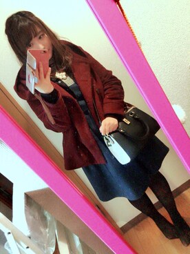 「おめかしコーデ」｜「アイテム（その他アウター）」を使った、でぃえさん（レディース・153cm）の冬コーディネート