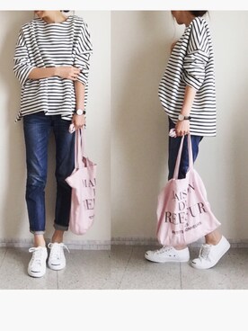 「CONVERSE（コンバース）のCONVERSE コンバース ジャック パーセル / JACK PURCEL（スニーカー）」を使った、minminmaaaさん（レディース・168cm）の春コーディネート