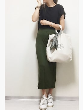 「GU（ジーユー）のアイテム（財布/小物）」を使った、minminmaaaさん（レディース・168cm）の夏コーディネート