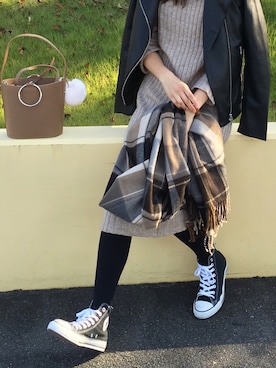 「AZUL by moussy（アズールバイマウジー）のアイテム（その他アウター）」を使った、minminmaaaさん（レディース・168cm）の秋コーディネート