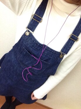 「MAJESTIC LEGON（マジェスティックレゴン）のアイテム（サロペット/オーバーオール）」を使った、toiさん（レディース・160cm）の冬コーディネート