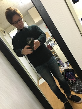 「NANO universe（ナノユニバース）のアイテム（モカシン/デッキシューズ）」を使った、kenkenさん（メンズ・165cm）の冬コーディネート