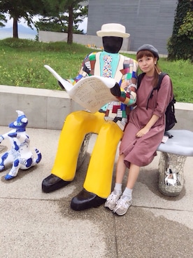 「直島」｜「アイテム（ワンピース/ドレス）」を使った、natsumiさん（レディース・166cm）の秋コーディネート