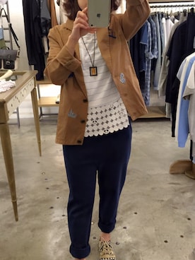 「Gozo（ゴソ）のアイテム（トップス）」を使った、焦來さん（レディース・151cm）の春コーディネート