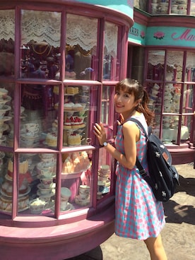 「Abercrombie&Fitch（アバークロンビーアンドフィッチ）のアイテム（バッグ）」を使った、Jamie Linさん（レディース・158cm）の夏コーディネート