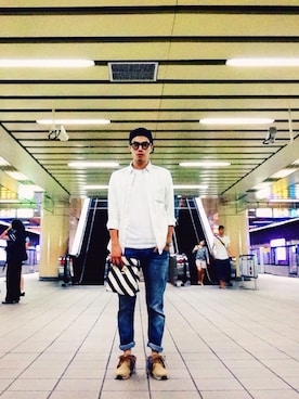 「Chrome Hearts」｜「アイテム（その他シューズ）」を使った、AshWangさん（メンズ・175cm）の夏コーディネート