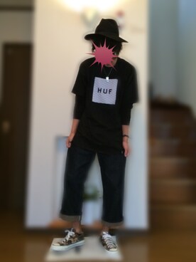 「JUNRED（ジュンレッド）のアイテム（スニーカー）」を使った、アザミさん（メンズ・175cm）の秋コーディネート