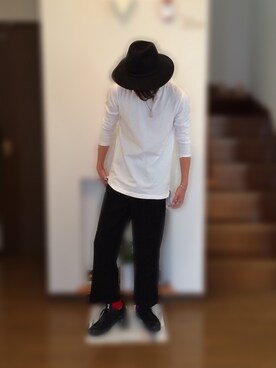 「LEPSIM（レプシィム）のアイテム（帽子）」を使った、アザミさん（メンズ・175cm）の秋コーディネート