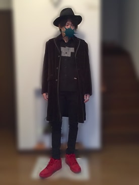 「LEPSIM（レプシィム）のアイテム（帽子）」を使った、アザミさん（メンズ・175cm）の冬コーディネート