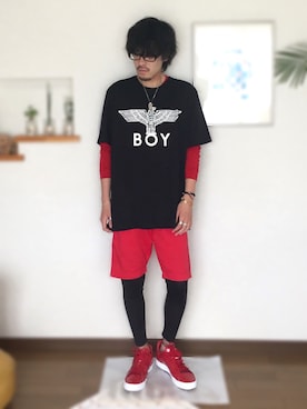 「レギンス」｜アザミさん（メンズ・175cm・20代）の春コーディネート