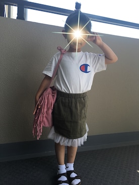 「KBF（ケイビーエフ）のアイテム」を使った、まめこんさん（キッズ・110cm）の春コーディネート