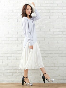 「スリットニット」｜「アイテム（その他）」を使った、INGNI STORE(イングストア）さん（レディース・166cm）の冬コーディネート