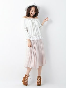 「フリルトップス」｜INGNI STORE(イングストア）さん（レディース・166cm）の春コーディネート