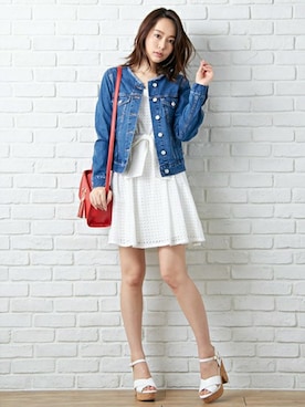 「白いワンピース」｜INGNI STORE(イングストア）さん（レディース・166cm）の春コーディネート