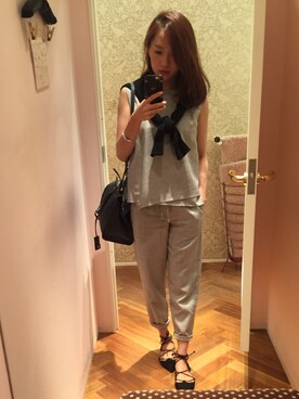 「STUDIOUS（ステュディオス）のアイテム（オールインワン・サロペット）」を使った、Angelinaさん（レディース・163cm）の春コーディネート