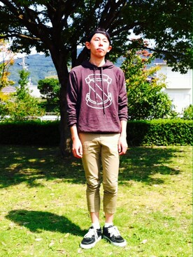 「SISE（シセ）のアイテム（帽子）」を使った、Heroさん（メンズ・173cm）の秋コーディネート