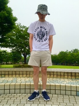 「HEAD PORTER PLUS（ヘッドポータープラス）のアイテム（帽子）」を使った、Heroさん（メンズ・173cm）の夏コーディネート